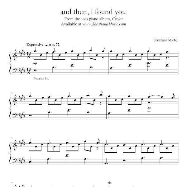 and then, i found you Sheet Music