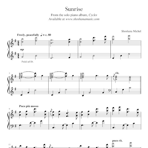 Sunrise Sheet Music