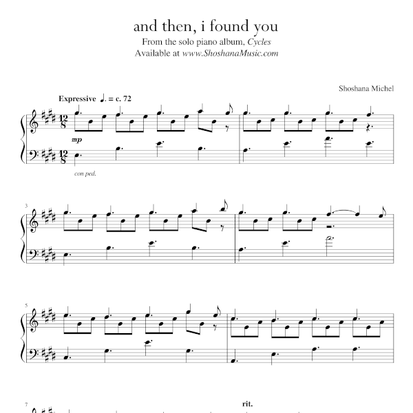 and then, i found you Sheet Music
